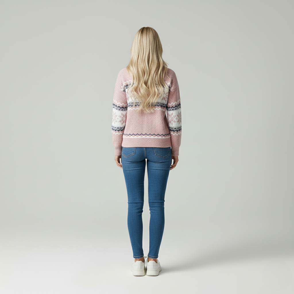 Elara | Pullover Wollen Trui Met Sneeuwvlokdesign