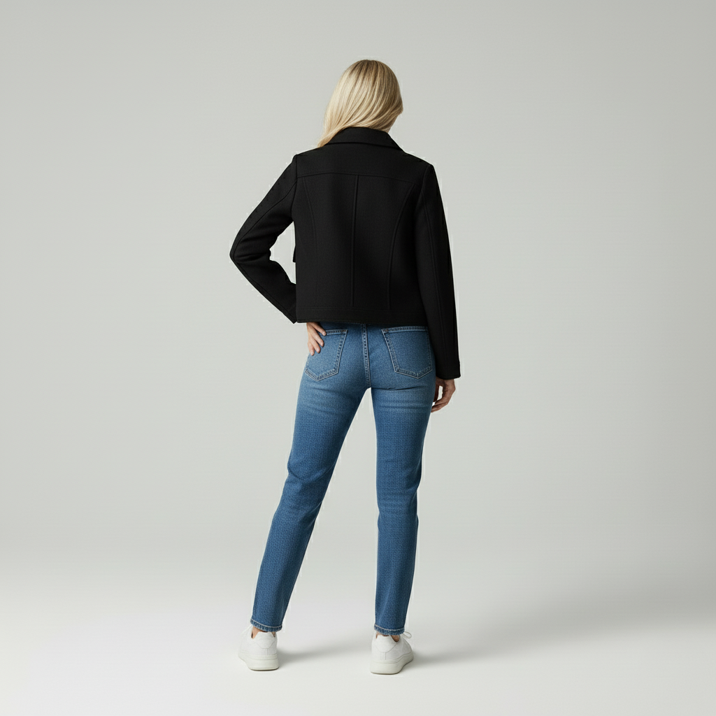 Elise | Stijlvolle Wollen Korte Jas Dames