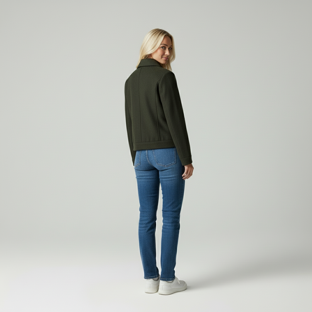 Elise | Stijlvolle Wollen Korte Jas Dames
