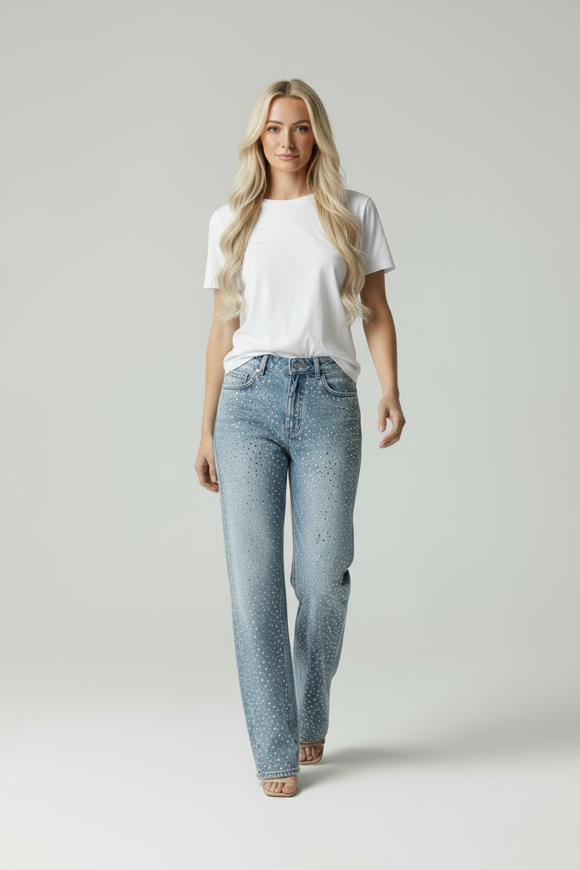 Mara | Straight Fit Jeans Met Glitters