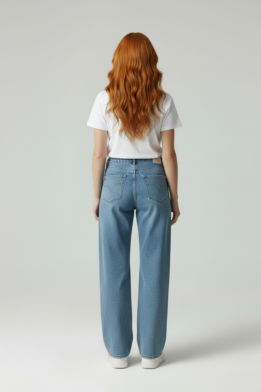 Sanne | Trendy Glitter Jeans Dames Bloemendetail
