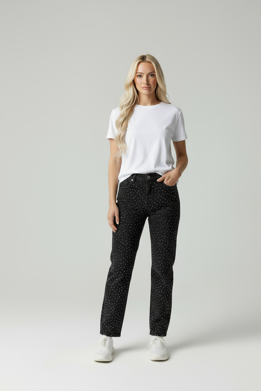 Mara | Straight Fit Jeans Met Glitters