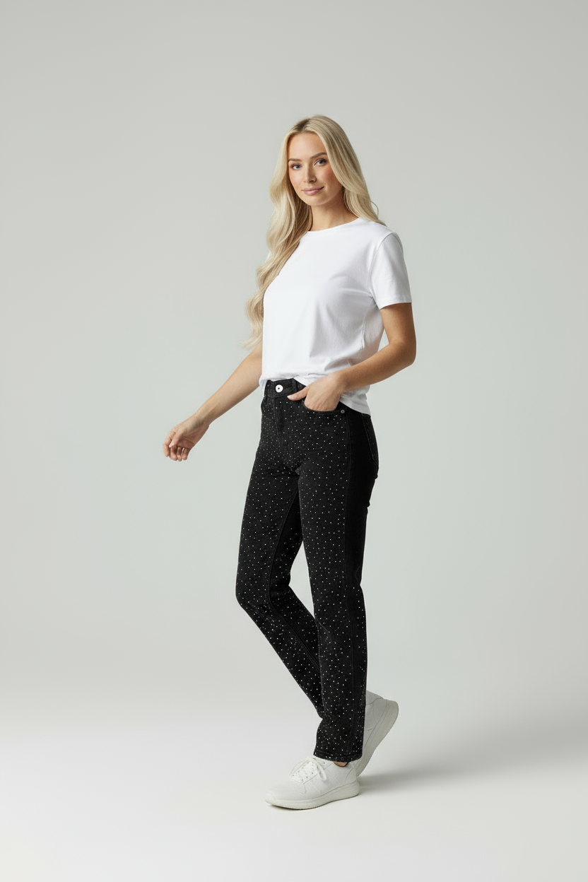 Mara | Straight Fit Jeans Met Glitters