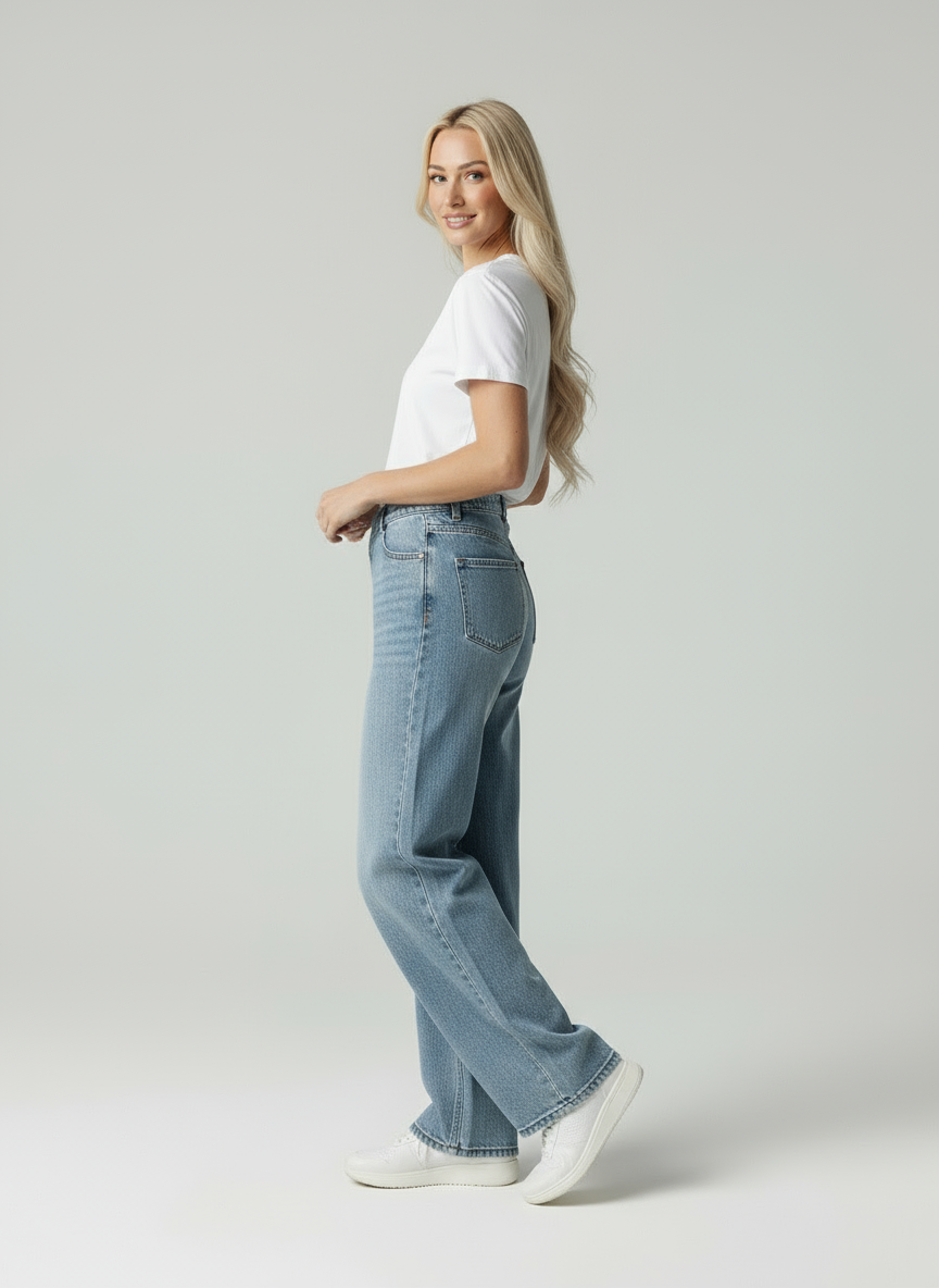 Lara | High Waist Wide Leg Jeans Dames