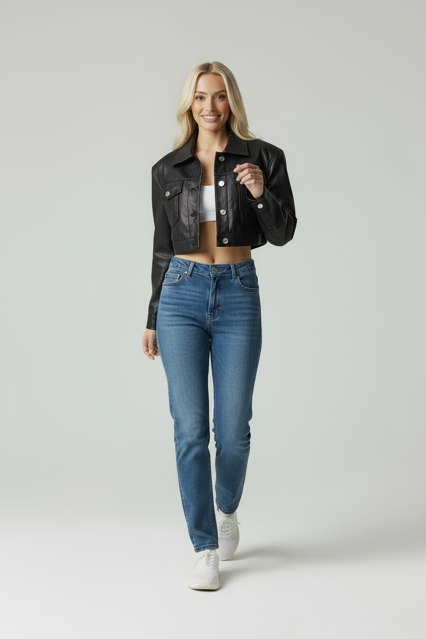 Arabella | Cropped Leren Jack