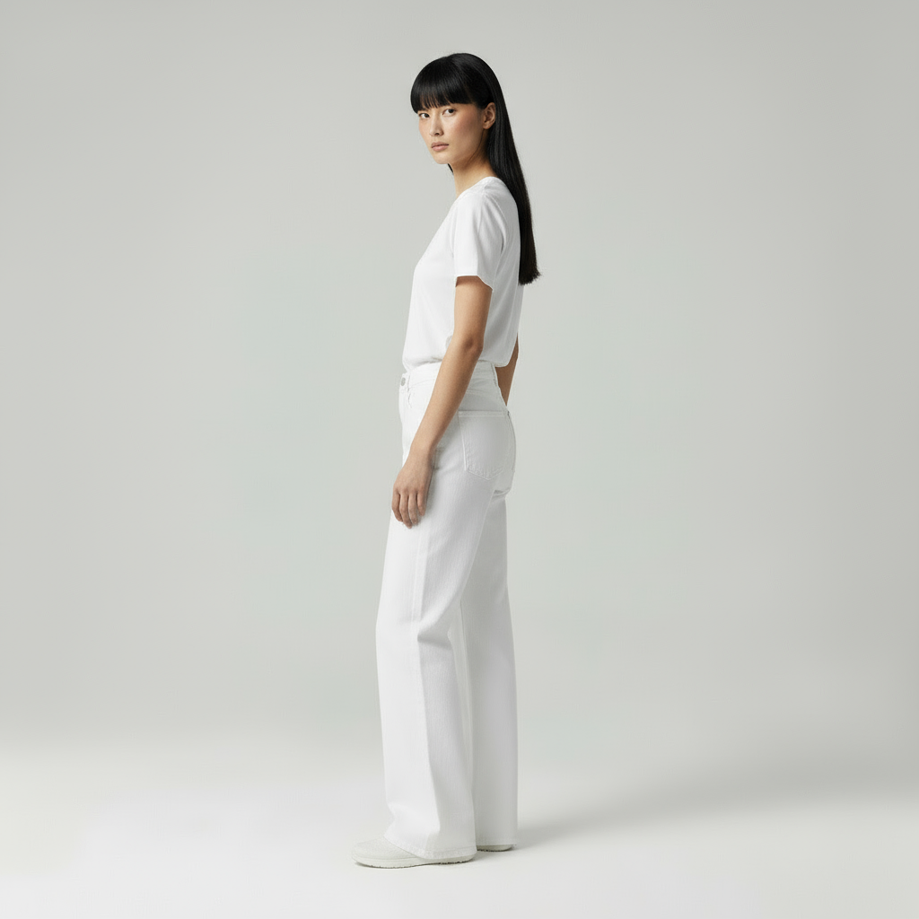 Dova | Wijdvallende Witte Denim Jeans