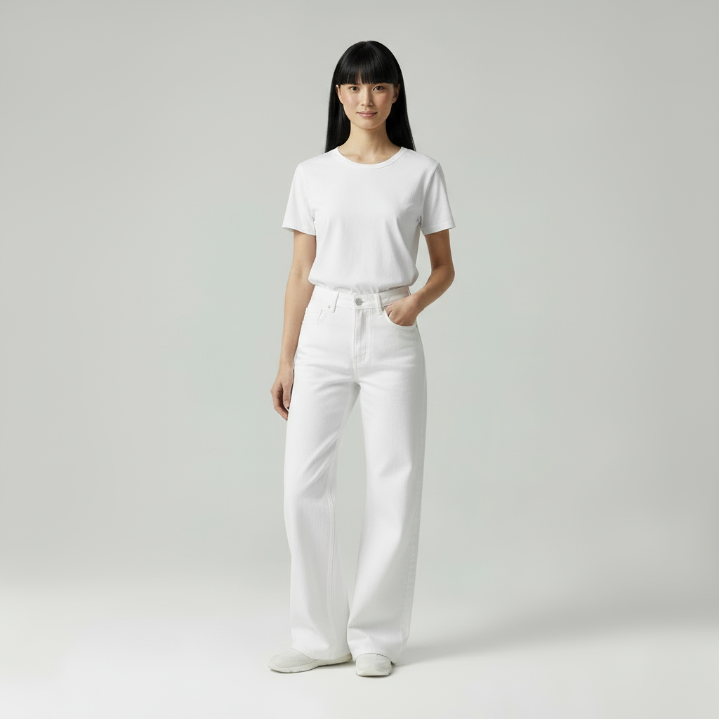 Dova | Wijdvallende Witte Denim Jeans