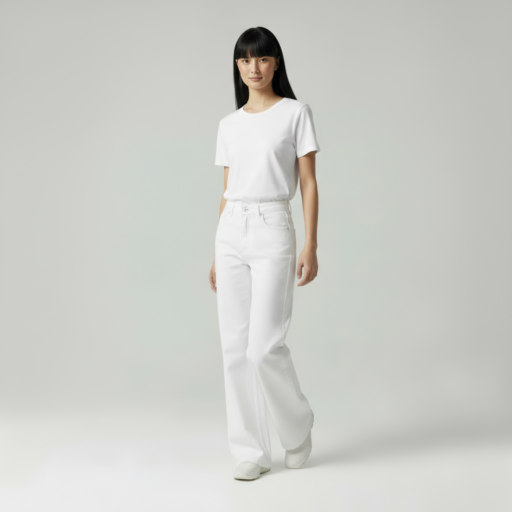 Dova | Wijdvallende Witte Denim Jeans