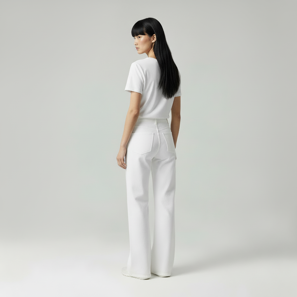 Dova | Wijdvallende Witte Denim Jeans