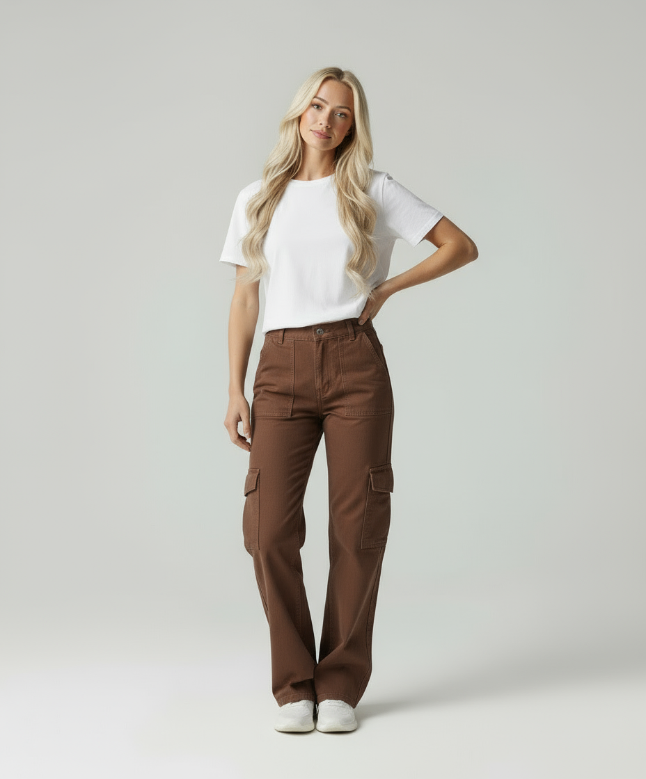 Mila | Straight Fit Cargo Broek