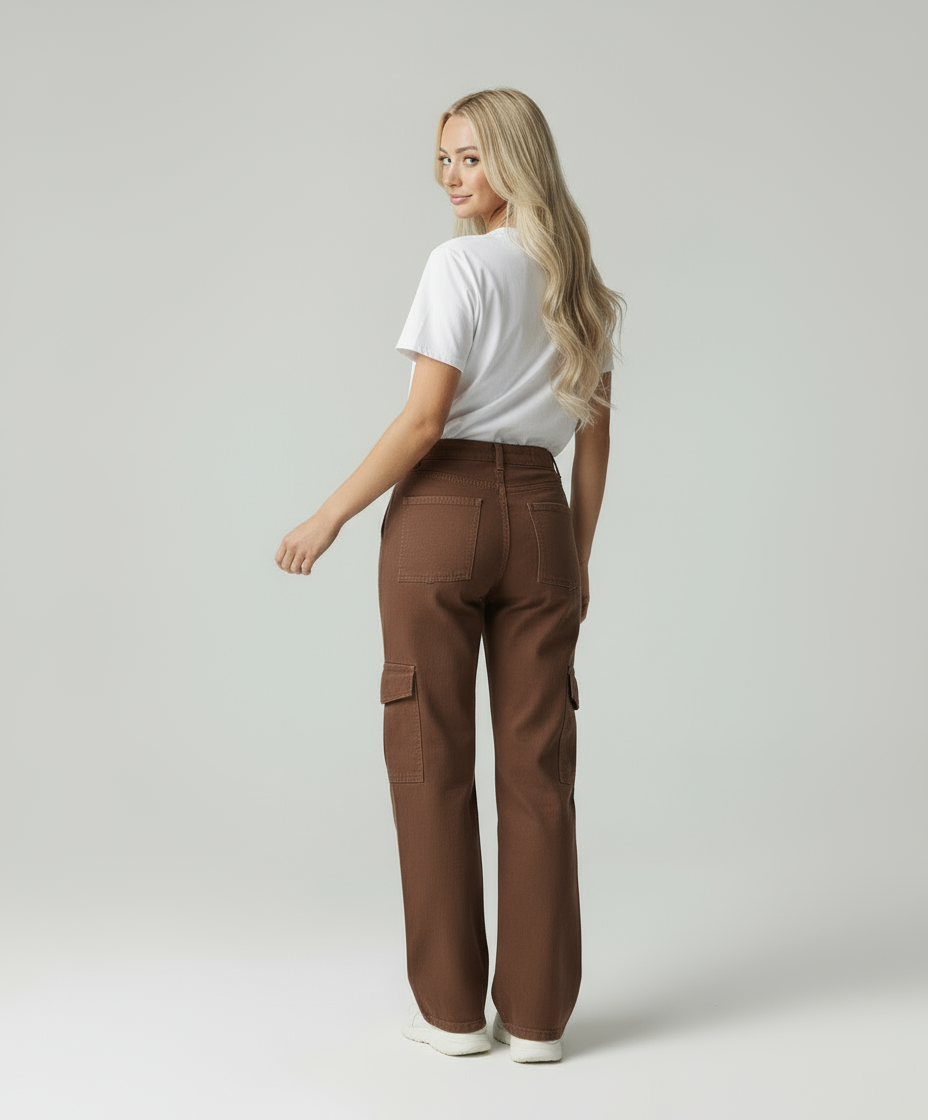Mila | Straight Fit Cargo Broek