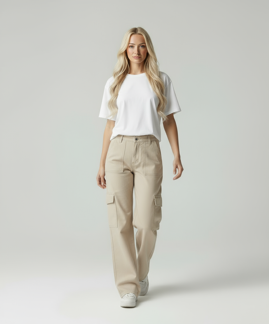 Mila | Straight Fit Cargo Broek