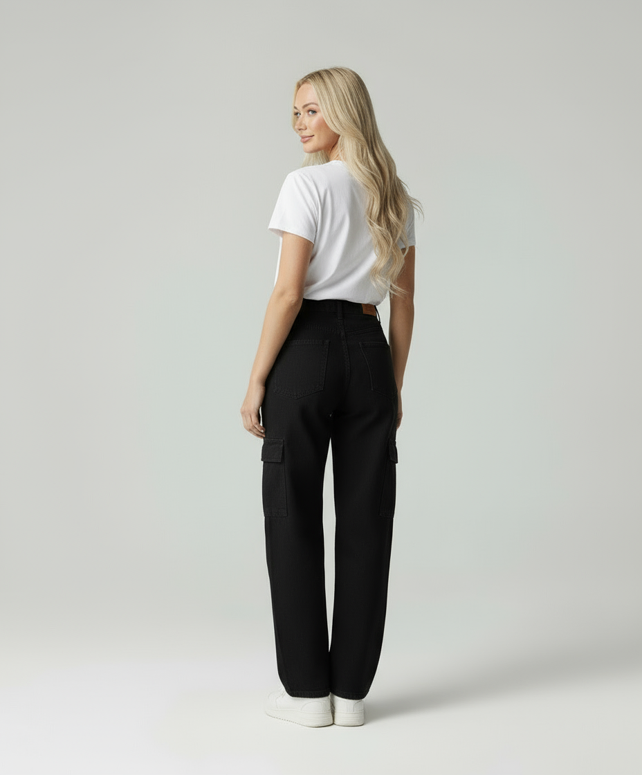 Mila | Straight Fit Cargo Broek