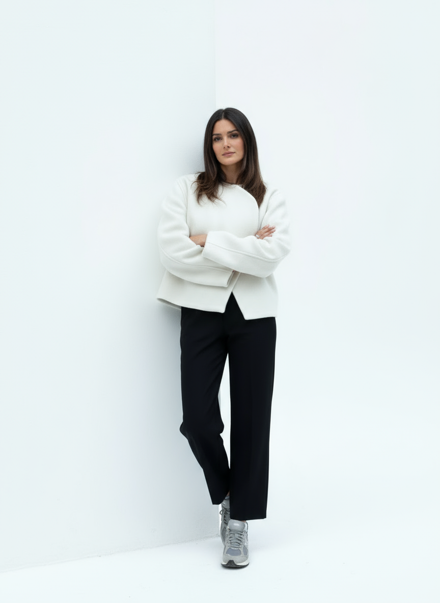 Noor | Wollen Jas met Asymmetrische Sluiting