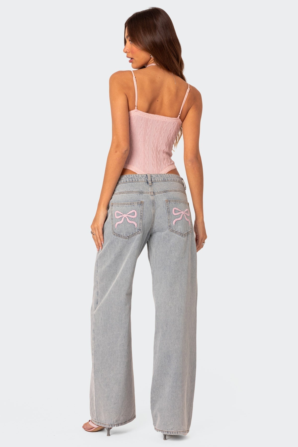Faye | Wide Leg Jeans met Strikdetail