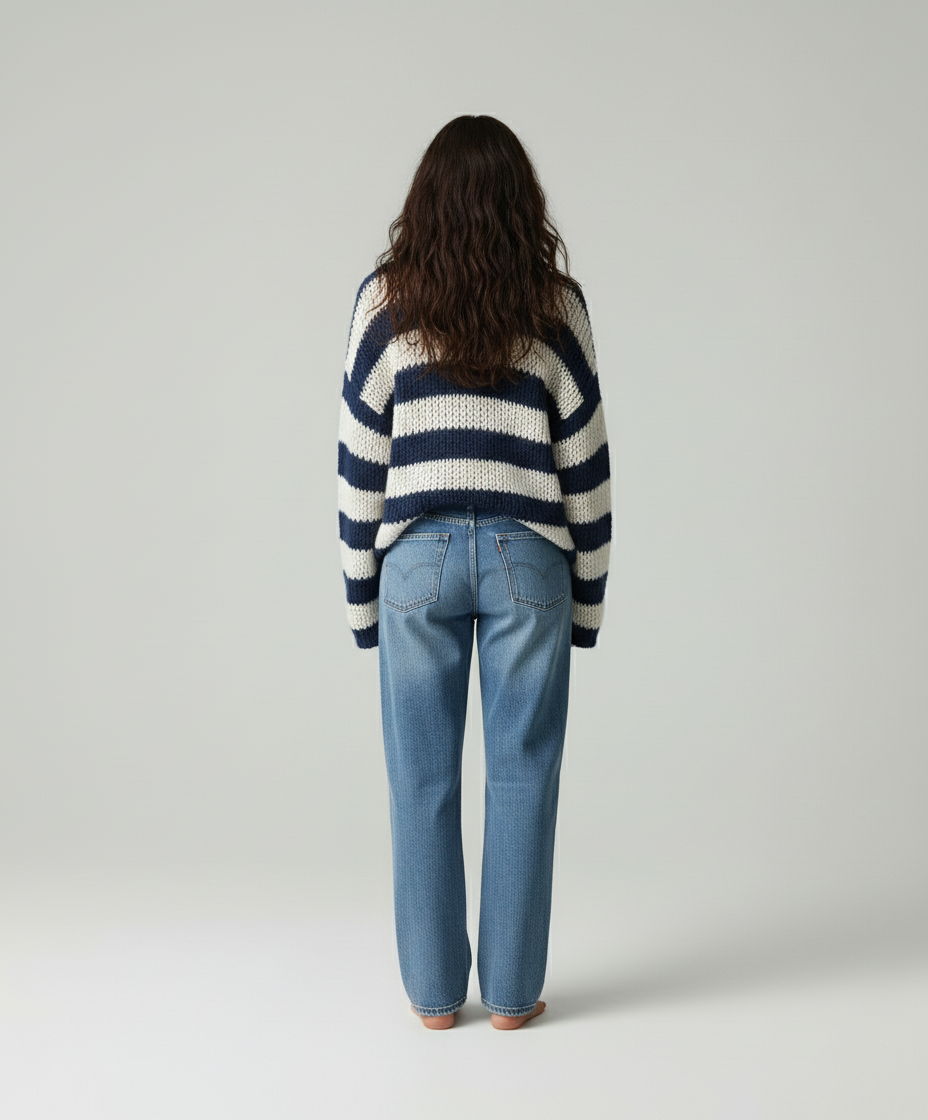 Anna | Gebreide Streep Trui