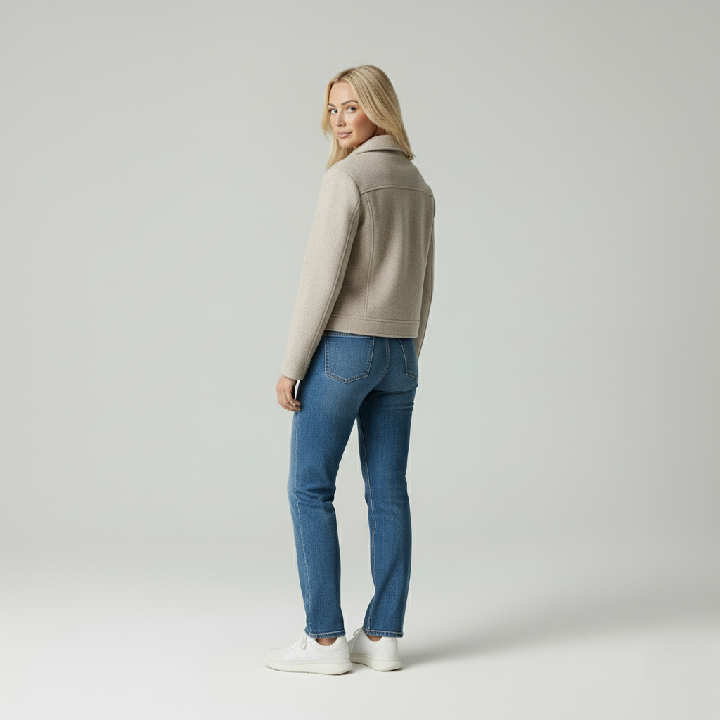 Elise | Stijlvolle Wollen Korte Jas Dames