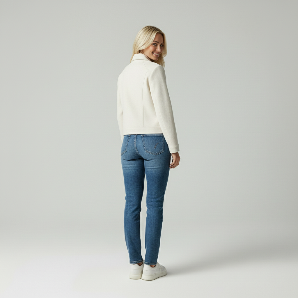 Elise | Stijlvolle Wollen Korte Jas Dames