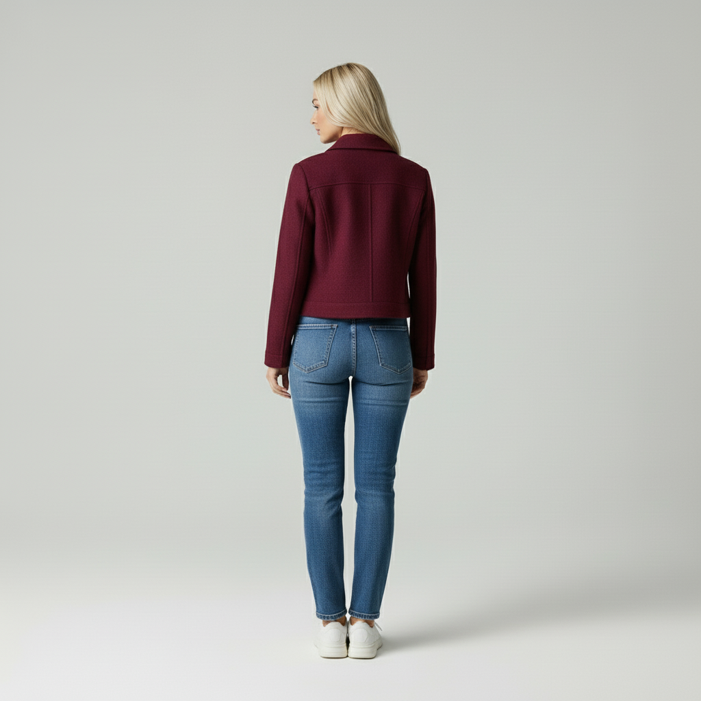 Elise | Stijlvolle Wollen Korte Jas Dames