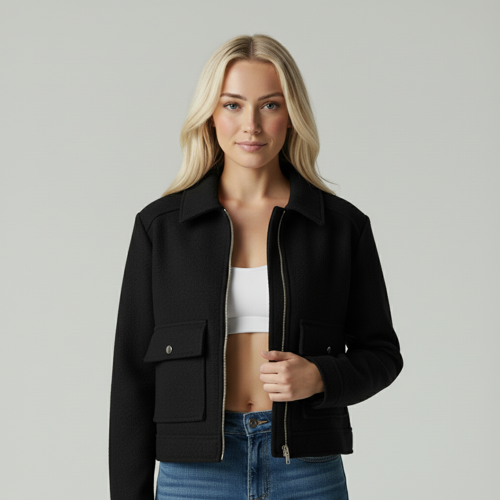 Elise | Stijlvolle Wollen Korte Jas Dames