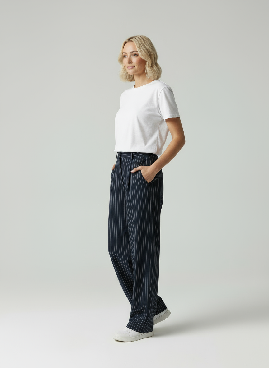 Mare | Stijlvolle Gestreepte Pantalon Dames