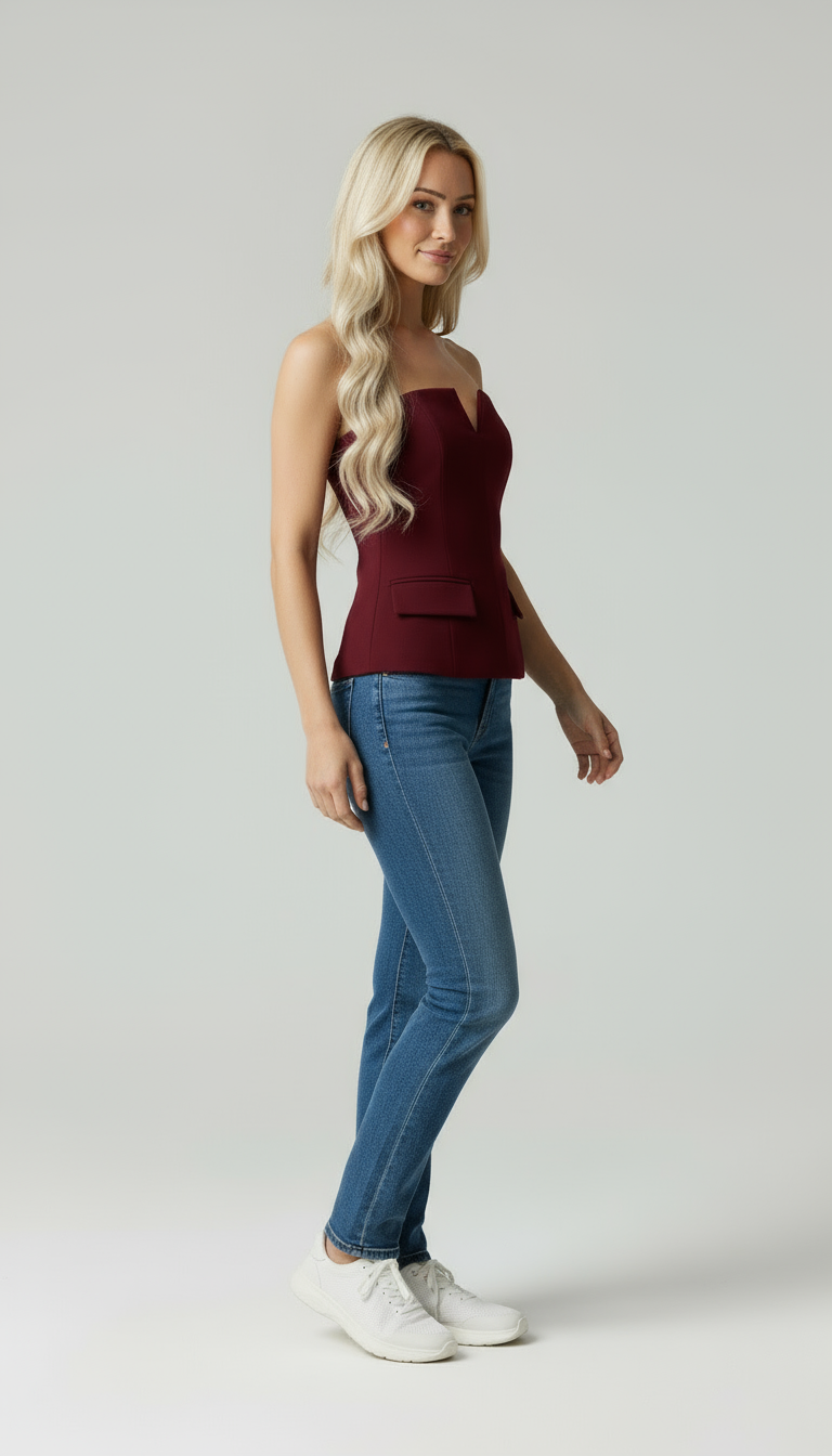 Femke | Strapless Top met Getailleerde Pasvorm