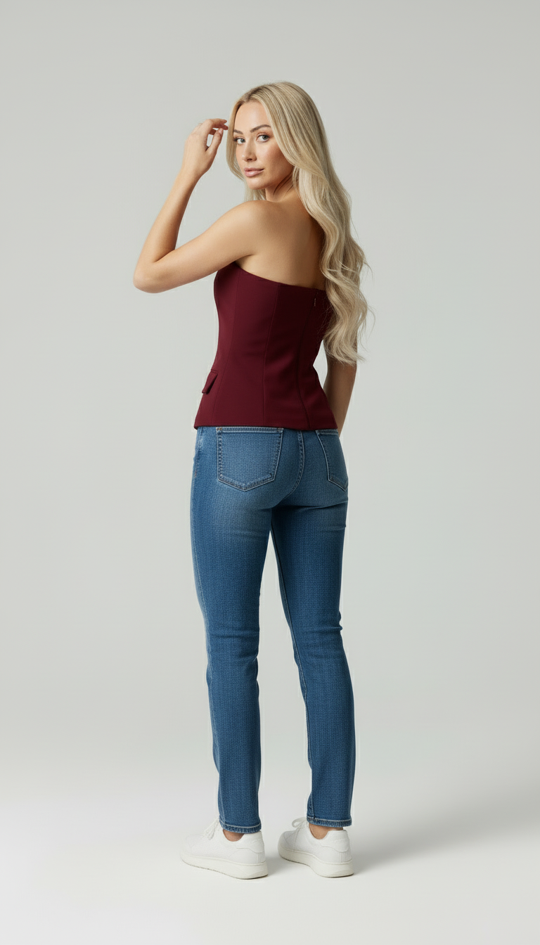 Femke | Strapless Top met Getailleerde Pasvorm
