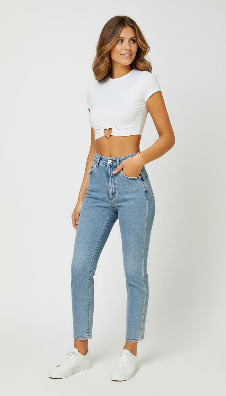 Luna | Cropped Top met Hartdetail
