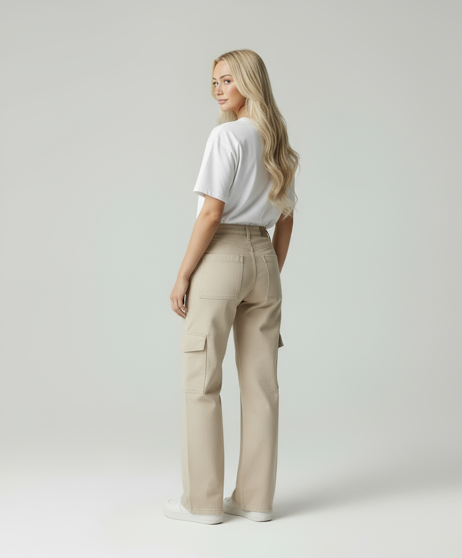 Mila | Straight Fit Cargo Broek