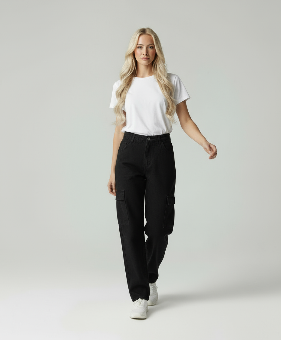Mila | Straight Fit Cargo Broek