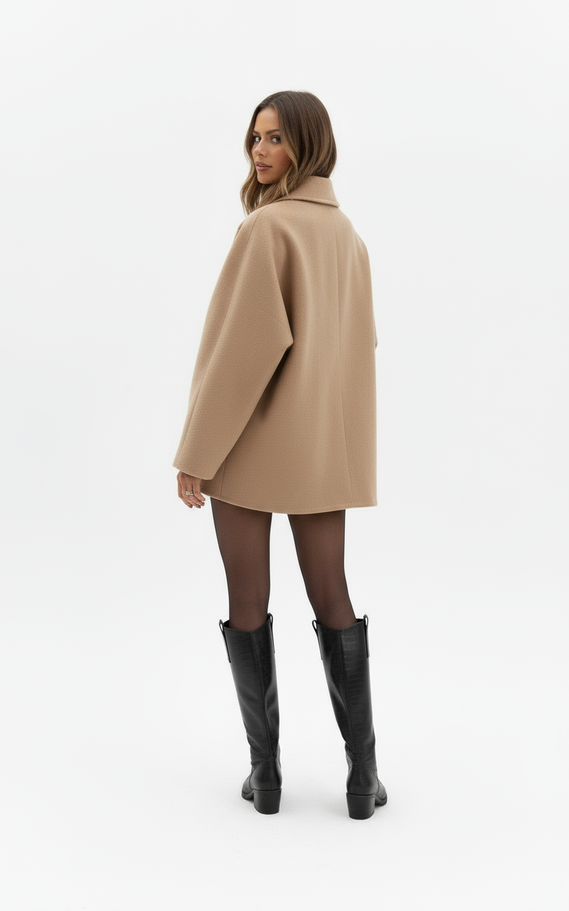 Loïs | Oversized Wollen Jas met Knoopsluiting
