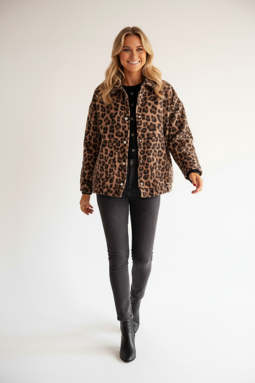 Bella | Trendy Luipaard Jas voor Dames