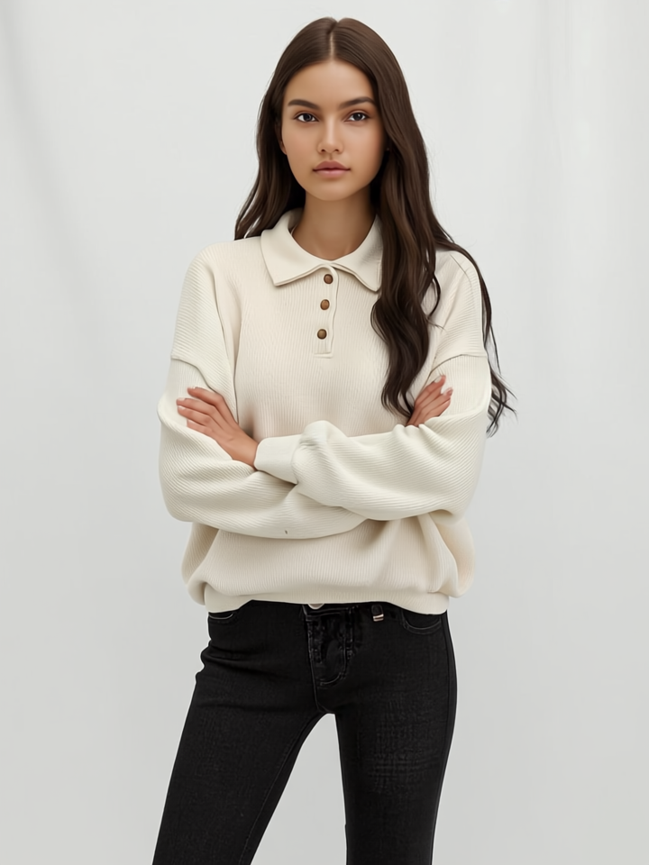Lara | Casual Knit Polo Sweater Dames
