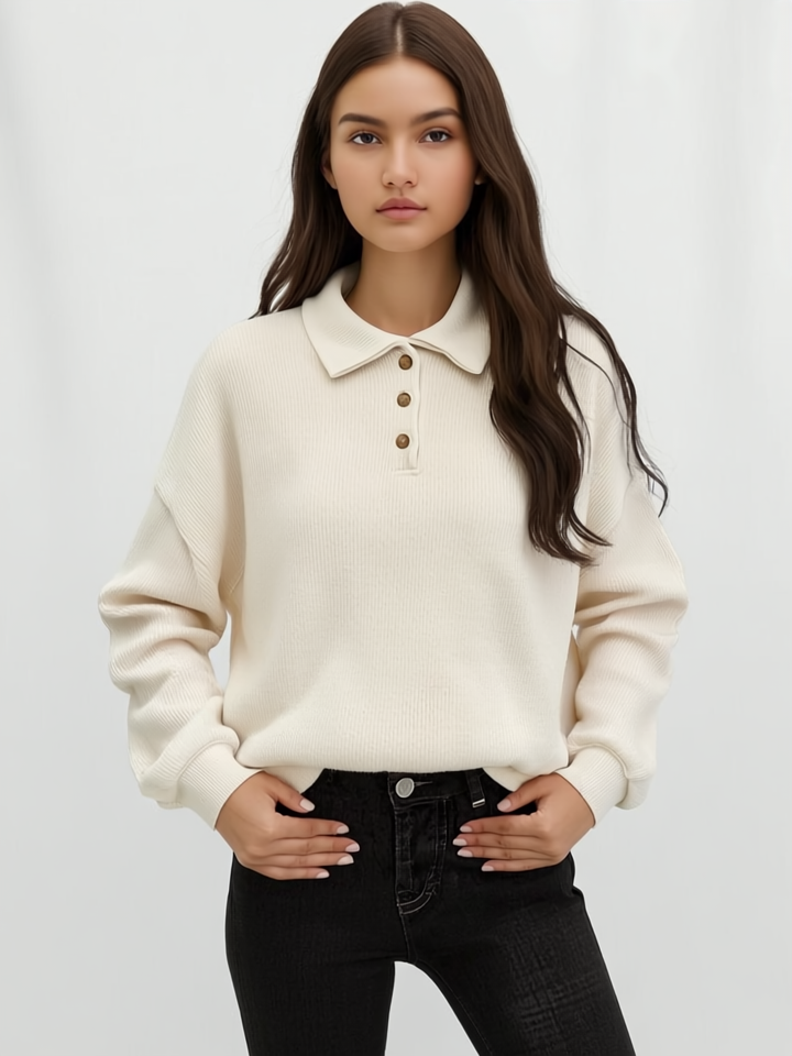 Lara | Casual Knit Polo Sweater Dames