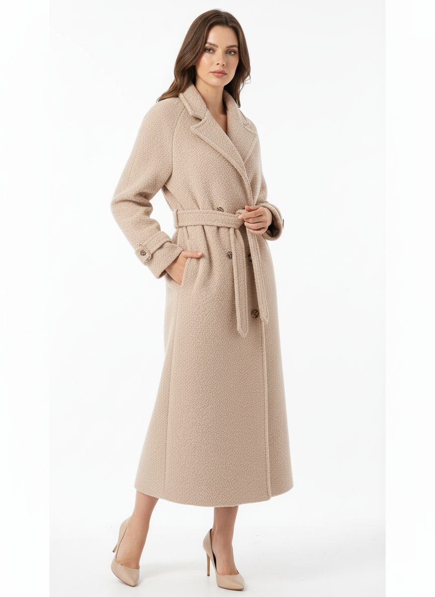 Iris | Wolmix Trenchcoat met Riemsluiting