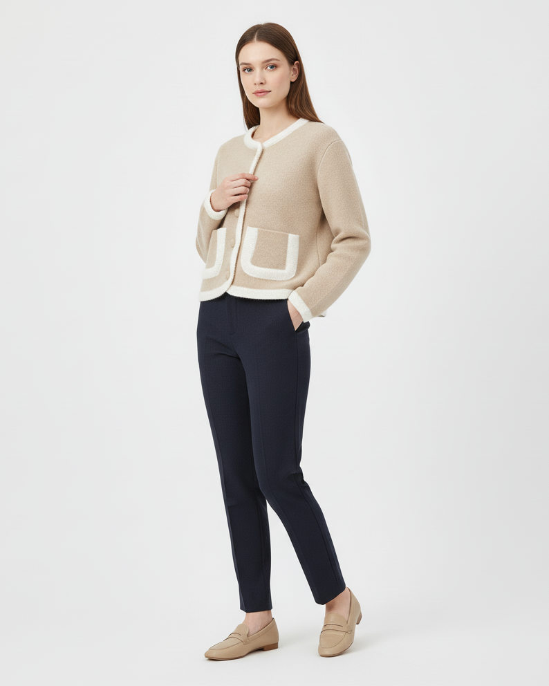 Juline | Wollook Jasje met Knoopsluiting