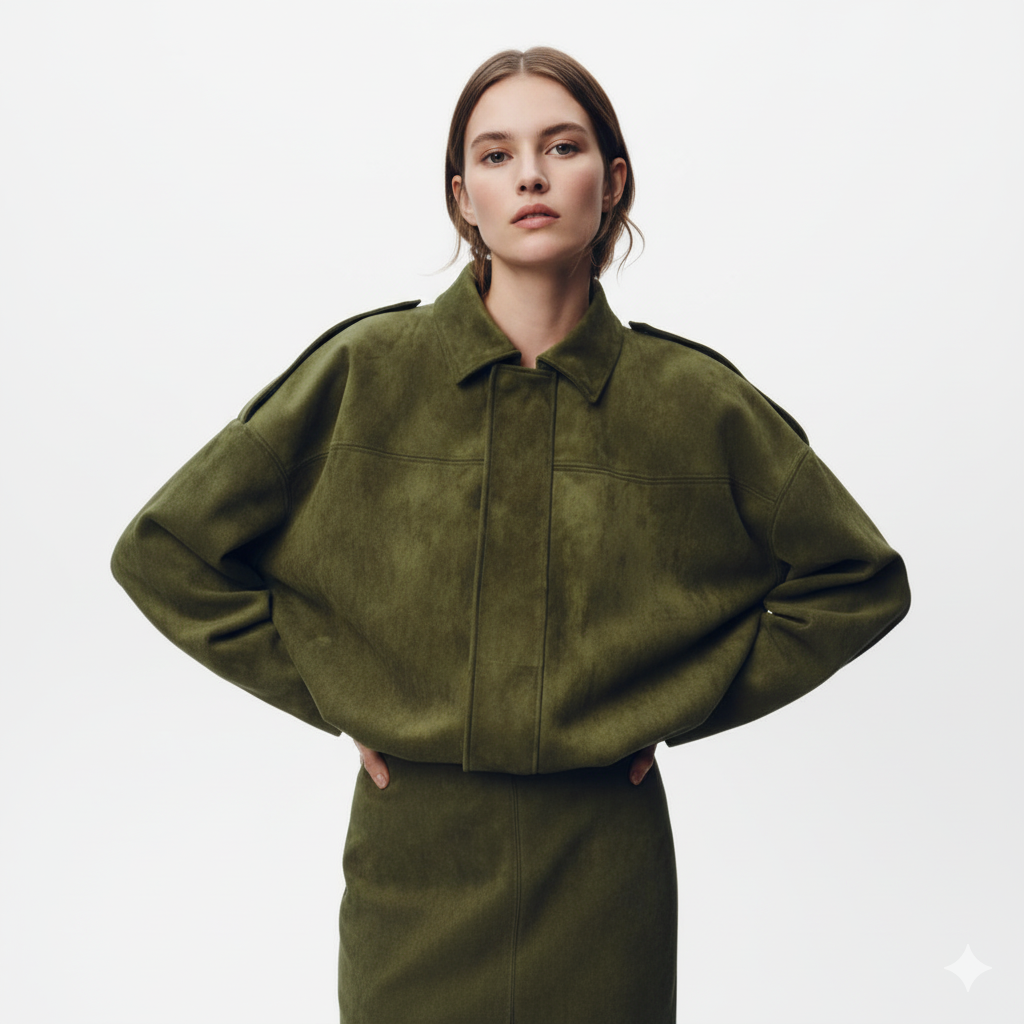 Rosa | Zachte Suède Jas