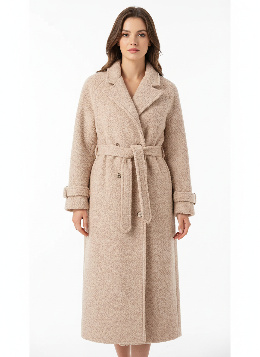 Iris | Wolmix Trenchcoat met Riemsluiting
