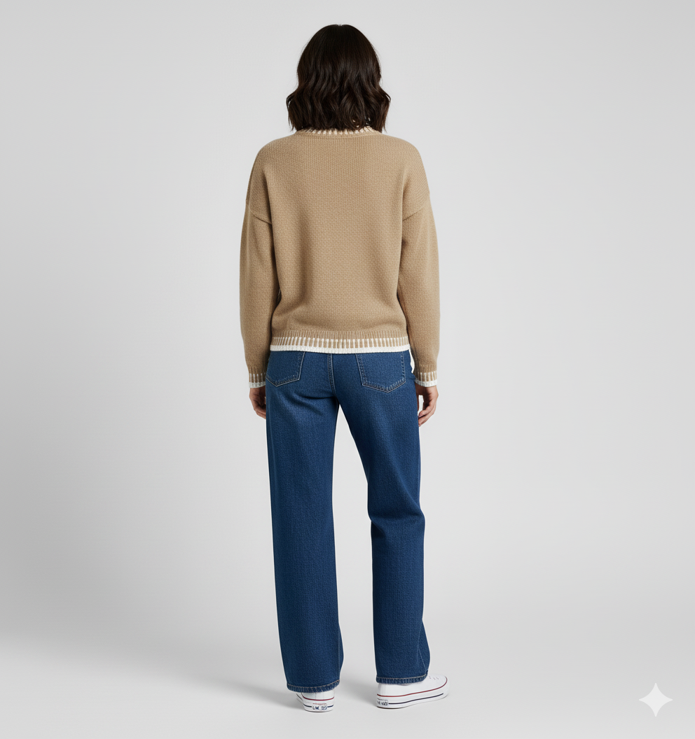 Chloe | Zwarte Trui met Gehaakt Hartdetail