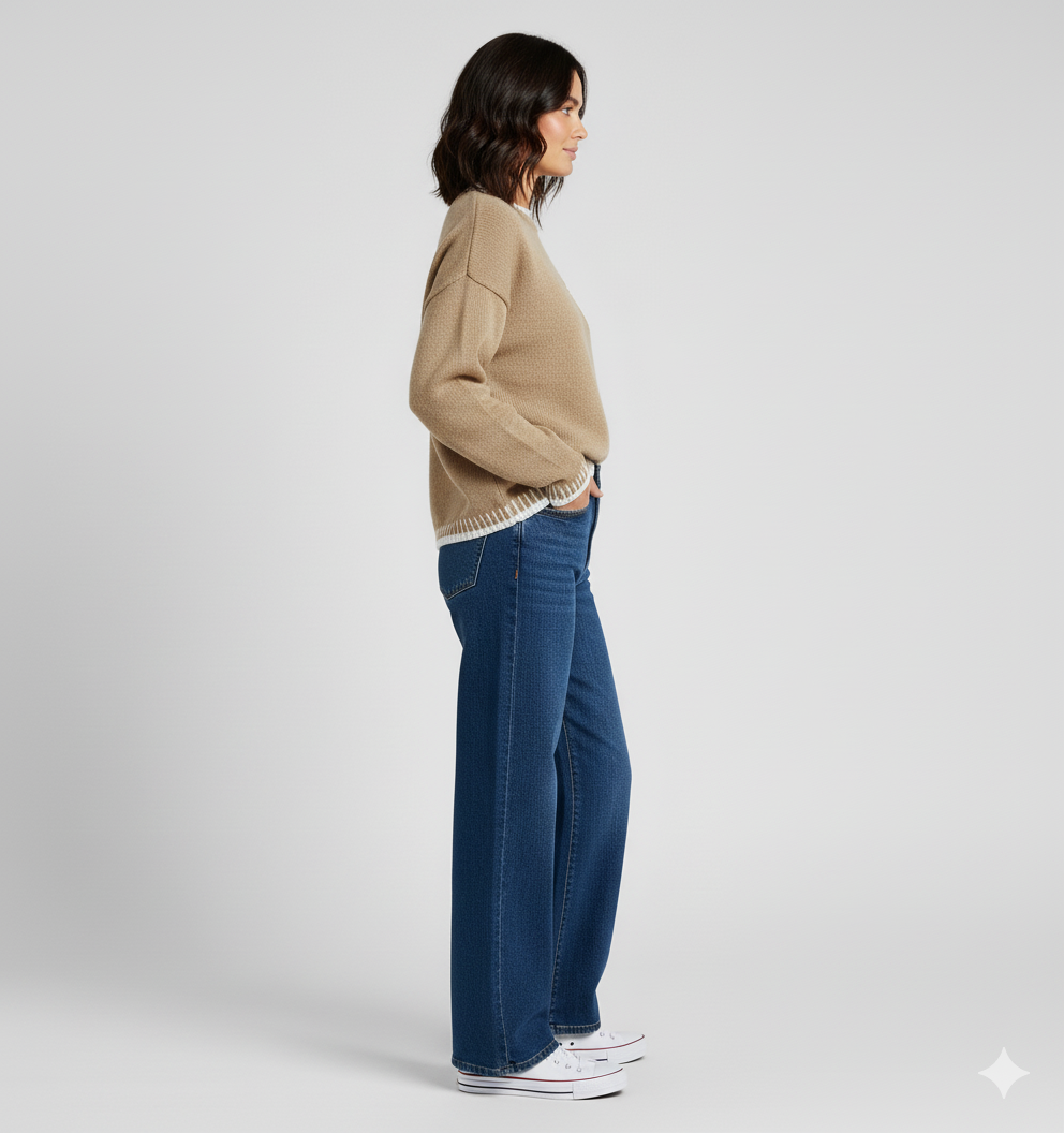 Chloe | Zwarte Trui met Gehaakt Hartdetail