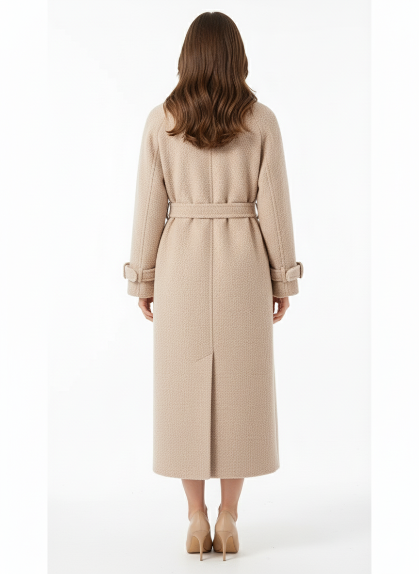 Iris | Wolmix Trenchcoat met Riemsluiting