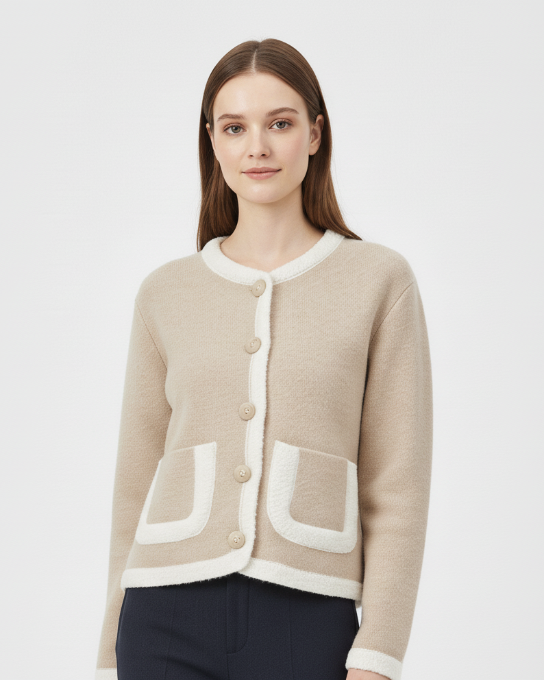 Juline | Wollook Jasje met Knoopsluiting