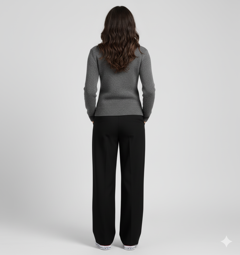 Elodie | Donkergrijs Fijngebreid Vest met Knoopsluiting