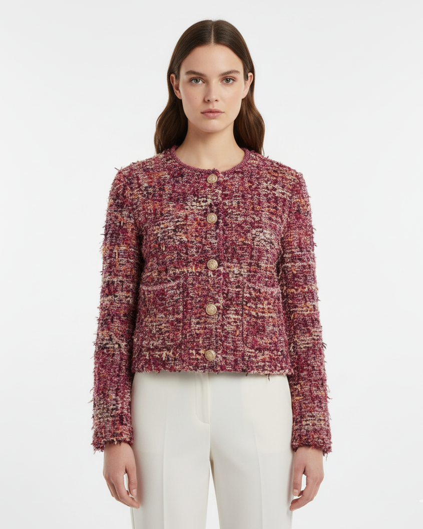 Anouk | Bouclé Blazer met Knoopsluiting